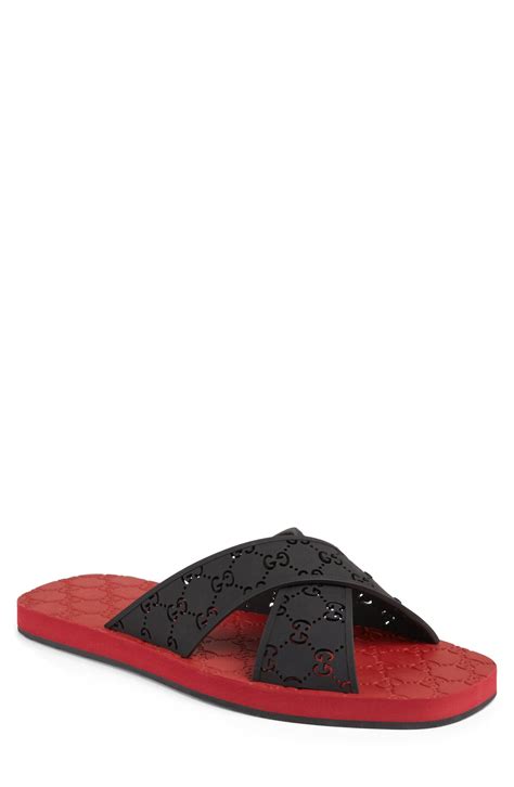 drugo gg logo slide sandal gucci|Gucci sandals customer service.